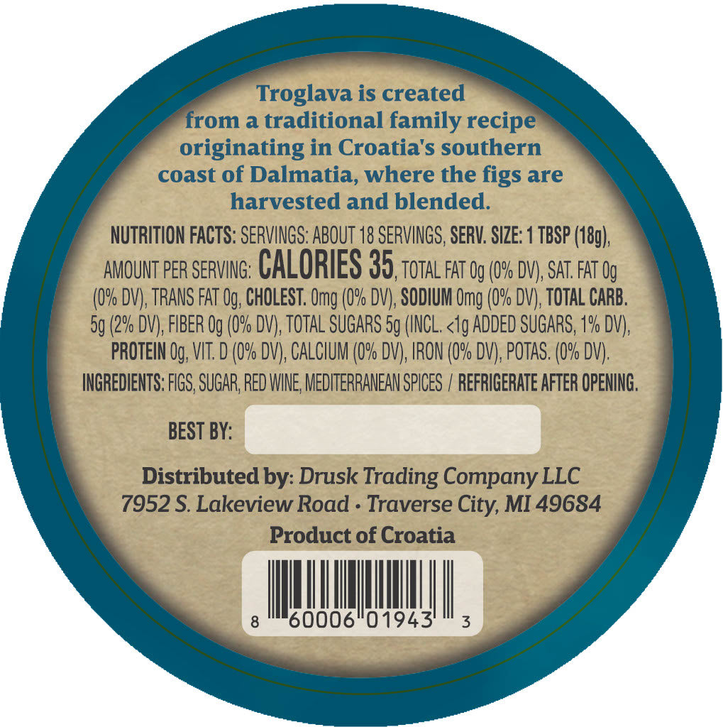 Croatian Fig Jam/Spread Combo | 96% Fig | Troglava | Pack of 2