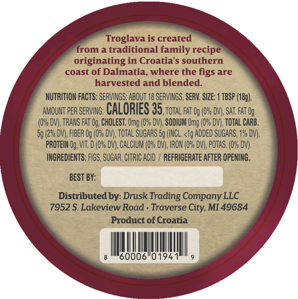 Croatian Fig Jam | 96% Fig | Troglava | Pack of 2